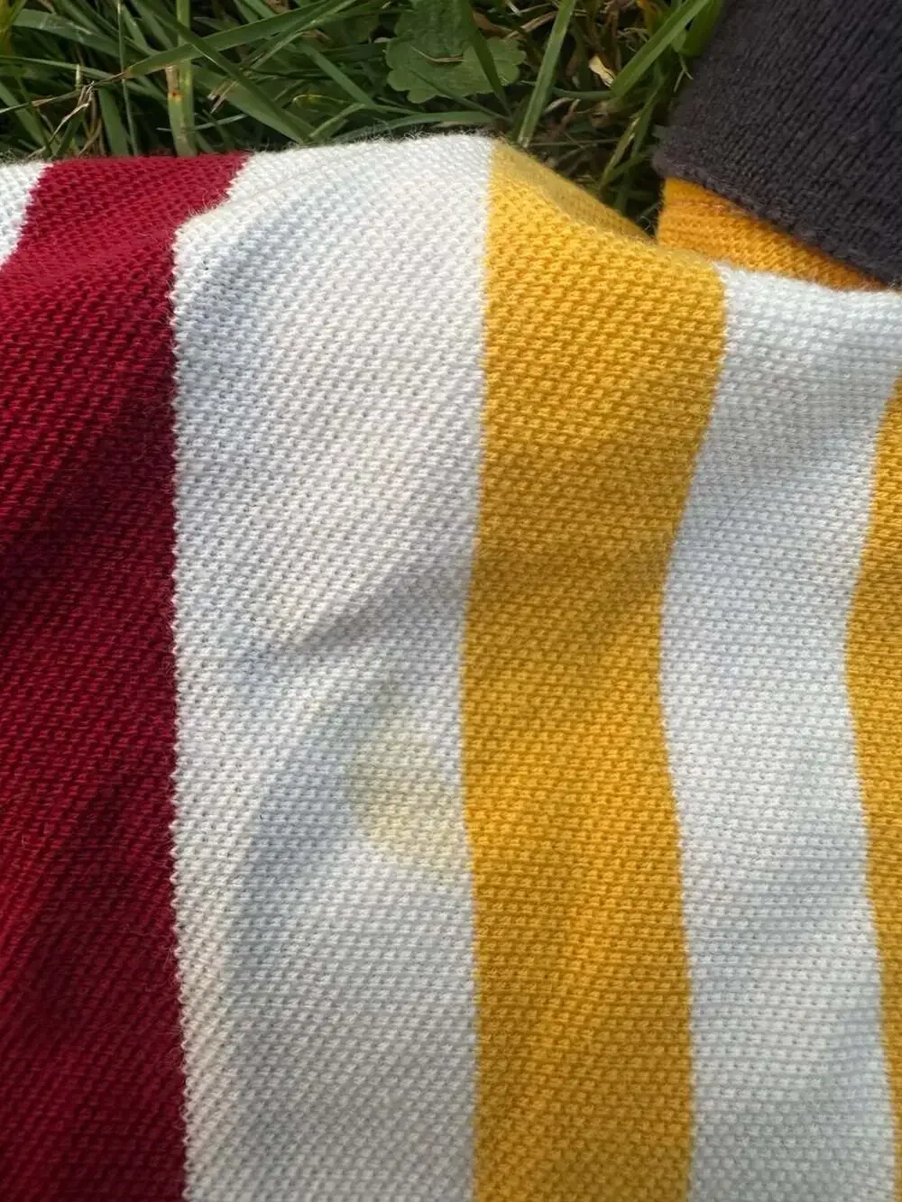Vintage Chaps Ralph Lauren Men's Multi-Color Vertical Striped Short Sleeve Polo